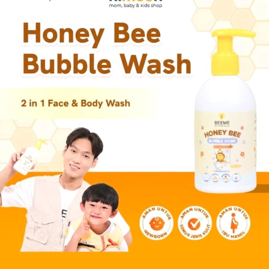Beeme Honey Bee Bubble Wash 250ml – Sabun & Sampo Bayi 3in1 Aman Newborn