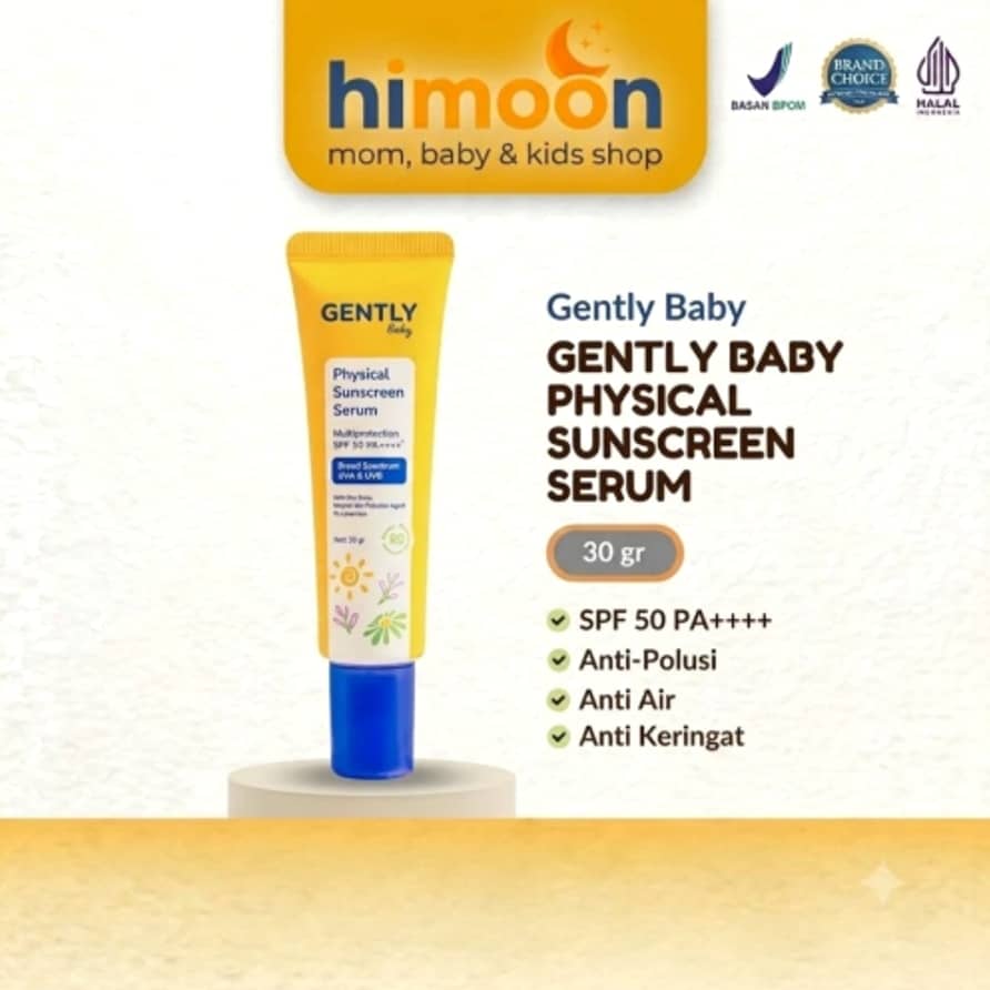Gently Baby Physical Sunscreen Serum SPF 50 PA++++ 30gr – Tabir Surya Bayi Anti Air