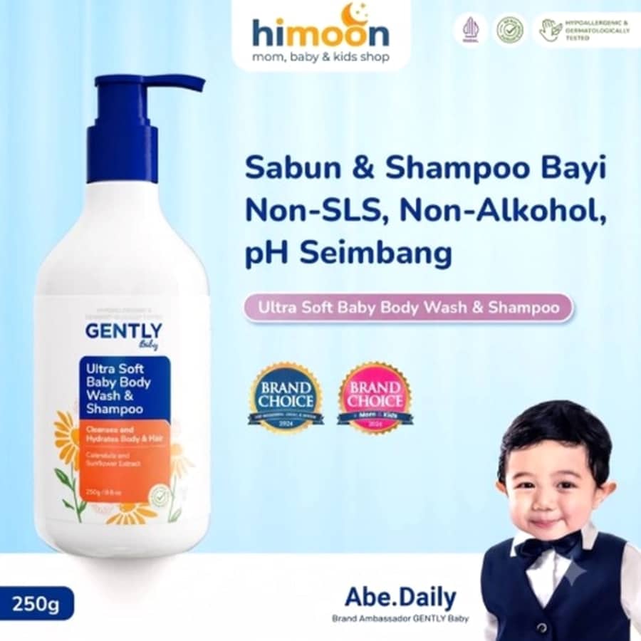 Gently Ultra Soft Body Wash & Shampoo 250gr – Sabun Sampo Bayi Non SLS