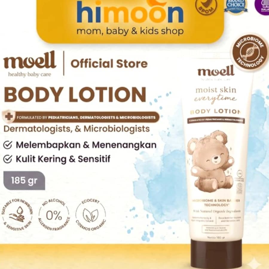 Moell Body Lotion 185ml – Pelembap Kulit Bayi Sensitif Aroma Menyegarkan