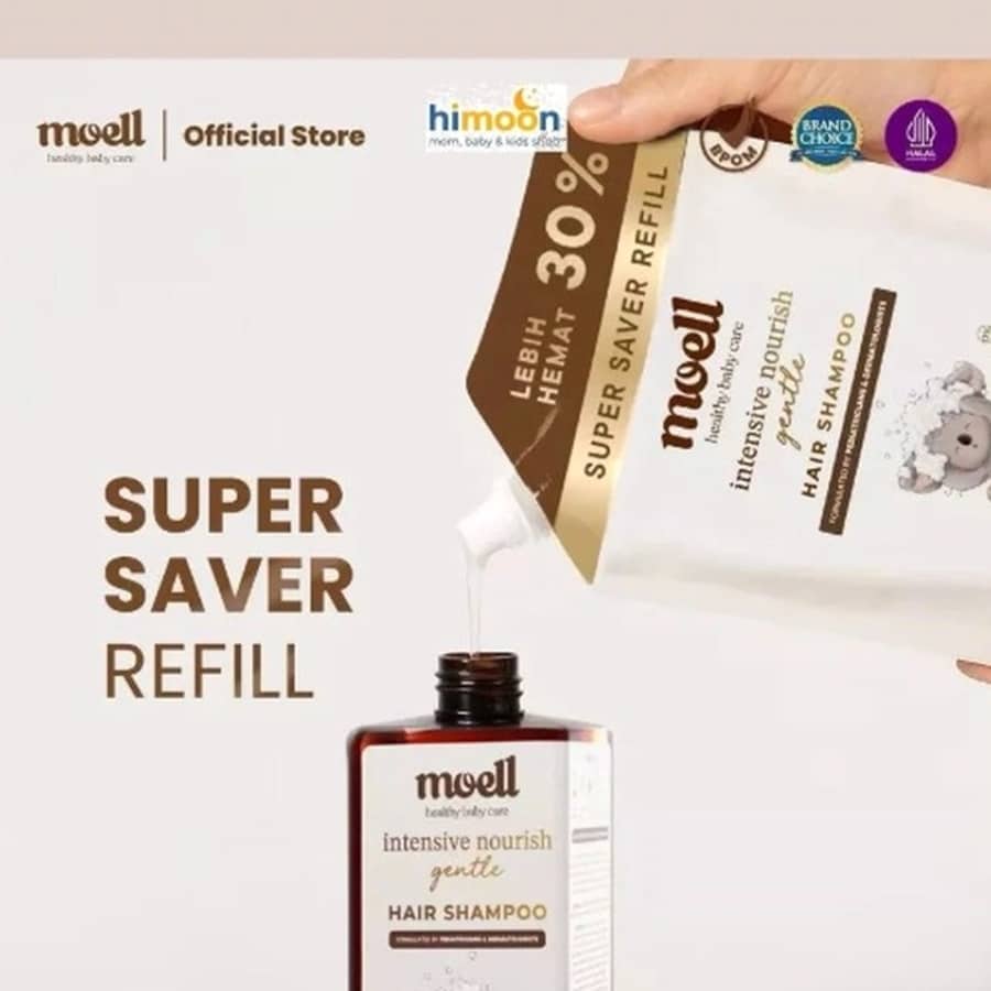 Moell Hair Shampoo Refill 500ml – Shampoo Bayi Lembut Bebas SLS Microbiome