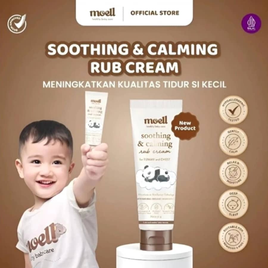 Moell Soothing & Calming Rub Cream 50gr – Krim Anti Kolik & Tidur Nyenyak